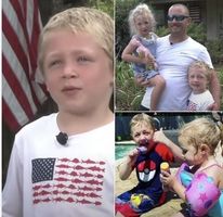 7-year-old swims for an hour to get help for dad and sister stranded in river