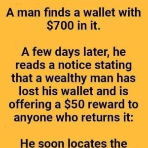 A Man Finds A Wallet With 0 In It. Check full story in the comment