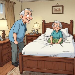 An elderly couple had just crawled into bed when the old