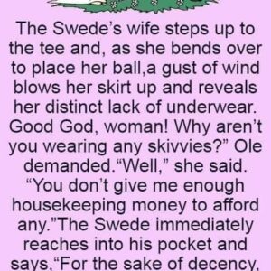 The Swedes wife steps up to the tee