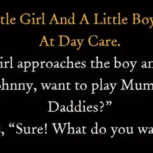 A Little Girl And A Little Boy Were At Day Care.