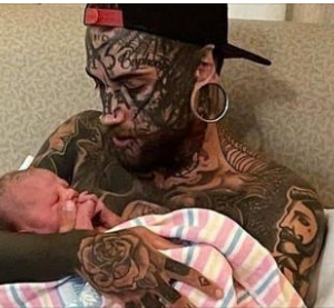 A 24-year-old father, who has several tattoos all over his body, makes the decision to get them erased for his child