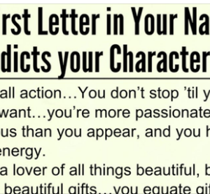 The First Letter In Your Name Predicts..