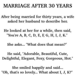 MARRIAGE AFTER 30 YEARS