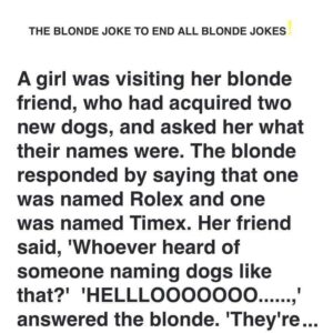 THE BLONDE JOKE TO END ALL BLONDE JOKES