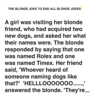 THE BLONDE JOKE TO END ALL BLONDE JOKES