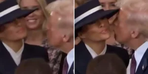 Donald Trump’s attempt to kiss wife Melania during inauguration has people very confused