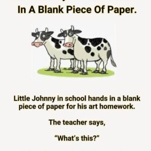 Little Johnny In School Hands In A Blank Piece Of Paper.