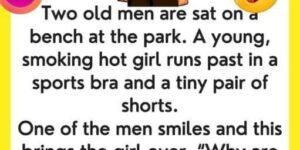 Old men sitting on a bench joke