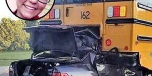 Teenager dies after crashing into school bus; then police find what she was holding.
